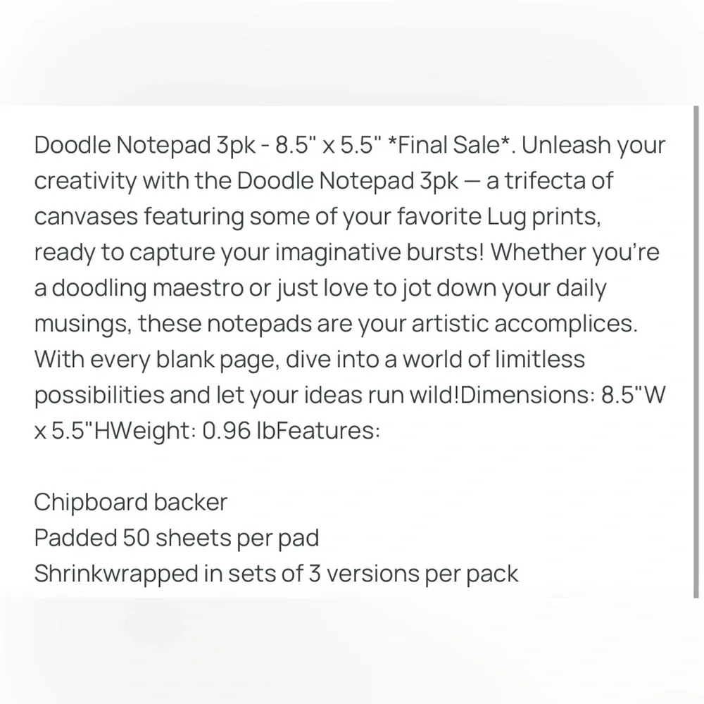 ✍️ Lug Colorful Doodlepads 3pack   NWT